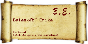 Balaskó Erika névjegykártya